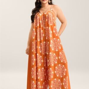 NWT BloomChic 28 Vibrant Orange jumpsuit